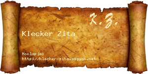 Klecker Zita névjegykártya