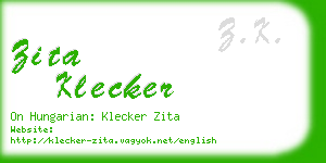 zita klecker business card